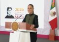 Vigencia de T-MC 16 años Claudia Sheinbaum, conferencia del 30 de junio de 2026. AMEXI Foto Captura de video