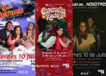 ntegrantes de las producciones Después de… Nosotros, 13 y… Viernes y Caperucita Rock'ja posan para promocionar la programación especial que se presentará en el Foro Shakespeare durante julio de 2026.