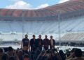Integrantes de Enjambre durante una conferencia de prensa en la que celebran el sold out de su concierto en el Estadio GNP Seguros y anuncian una segunda presentación para agosto de 2026.