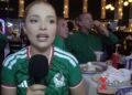 La actriz y cantante Sandra Itzel ofrece declaraciones tras la victoria de México sobre Corea del Sur, donde comparte su emoción, nervios y apoyo a la Selección Mexicana.