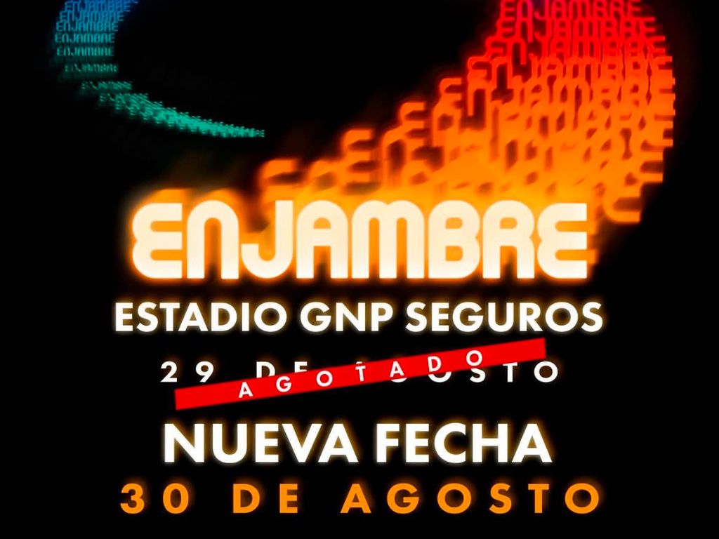 Integrantes de Enjambre durante una conferencia de prensa en la que celebran el sold out de su concierto en el Estadio GNP Seguros y anuncian una segunda presentación para agosto de 2026.