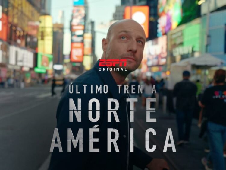 Imagen conceptual de producciones televisivas sobre el Mundial 2026, donde se destacan la serie documental Último tren a Norteamérica con Martín Ainstein y el programa Misterios de Futbol de Maussan TV, que exploran sedes, cultura y teorías alrededor del futbol.
