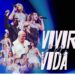 Integrantes de Corazón Serrano comparten el escenario con Sergio George y Gente de Zona durante la interpretación en vivo de Vivir Mi Vida ante miles de asistentes en el Estadio San Marcos de Lima.