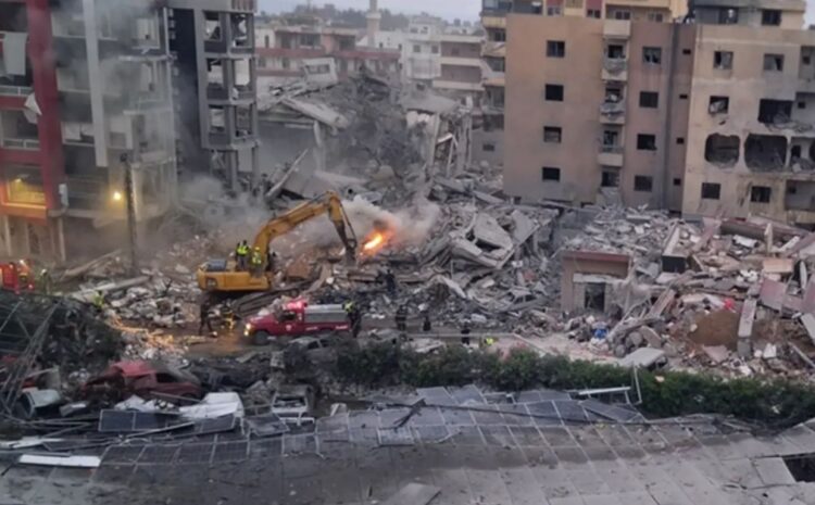 Daños al Hospital Jabal Amel, en Tiro, Líbano.