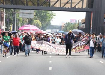 La CNTE sobre Tlalpan a la altura de Metro Xola .AMEXI Foto La Isabel