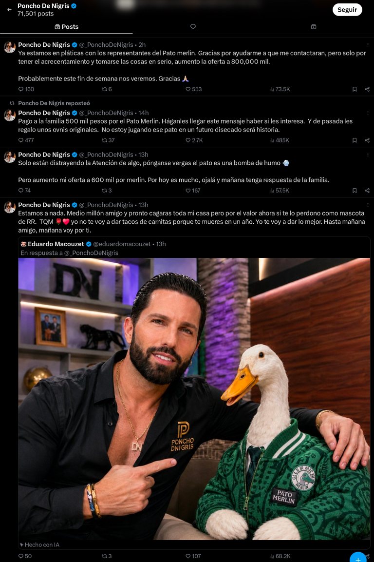 El Pato Merlín se vuelve viral en el Mundial 2026 tras una oferta de Poncho de Nigris para integrarlo a Ring Royale. | AMEXI/FOTO: Captura de pantalla