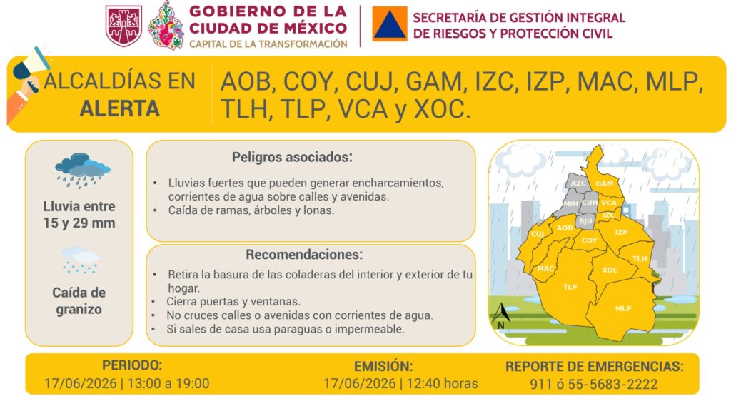 Recomendaciones para la población ante las lluvias