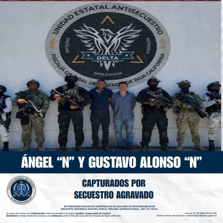Rescatan en Tijuana a víctima de secuestro y detienen extorsionadores de migrantes. En Tecate asesinan a mando policíaco.