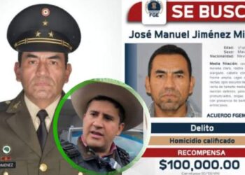 La Fiscalía General del Estado de Michoacán (FGE) ofrece una recompensa de cien mil pesos para quien proporcione información sobre el coronel José Manuel Jiménez Miranda,