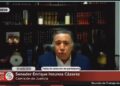 El senador de Morena por Sinaloa, Enrique Inzunza Cázarez reaparece de manera virtual en una sesión de la Comisión de Justicia del Senado.