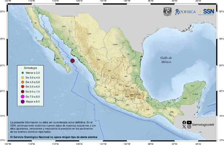 Sin afectaciones por sismo en el Golfo de California; descartan tsunami