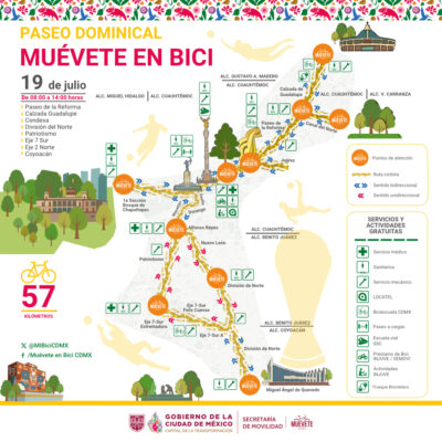 Ruta de 57 kilómetros por vialidades emblemáticas