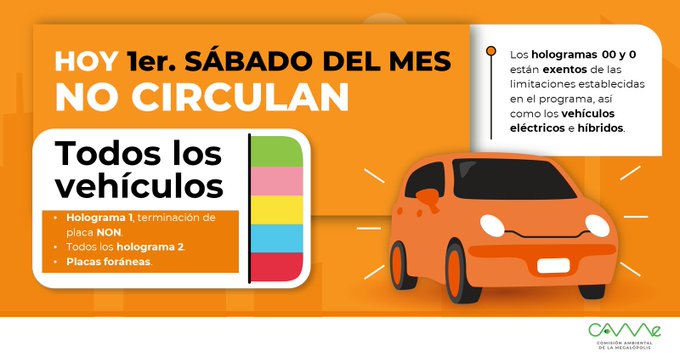 ¿Qué autos sí pueden circular este sábado?