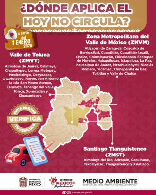 Municipios del Edomex donde aplica la restricción vehicular