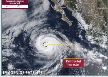 Huracán Genevieve baja a categoría 3; dejará lluvias en BCS