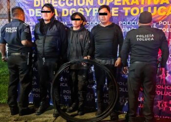 Detenidos por robo de cable del Tren Interurbano México-Toluca. AMEXI Foto Especial