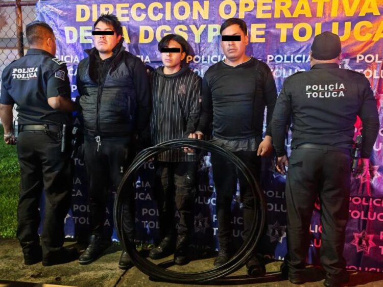 Detenidos por robo de cable del Tren Interurbano México-Toluca. AMEXI Foto Especial