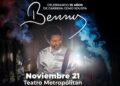 Benny Ibarra durante una presentación en vivo, donde interpreta algunos de los temas más representativos de su carrera previo a su concierto del 21 de noviembre en el Teatro Metropólitan.