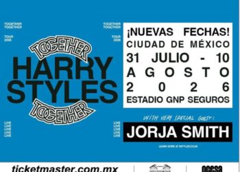 Harry Styles durante una presentación en vivo como parte de su gira "Together, Together", cuya residencia en el Estadio GNP Seguros generará una importante derrama económica para la Ciudad de México.