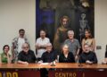 Representantes de la Cineteca Nacional de México y del Festival Internacional de Cine Buñuel-Calanda durante el anuncio del ciclo de cine aragonés que se presentará en la Ciudad de México.