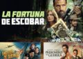 Cartel promocional de los estrenos de julio de Adrenalina Pura+, con las películas Ángeles de guerra, Prisionero de guerra y otros títulos de acción y suspenso.
