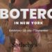 Obras de Fernando Botero exhibidas en la exposición Botero in New York, instalada en el Breuer Building de Sotheby’s, Nueva York, con pinturas y esculturas representativas del artista colombiano.