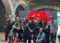 Integrantes de las bandas participantes y organizadores de Ritual Siniestro II durante la conferencia de prensa previa al festival, que se realizará en el Centro Histórico de la Ciudad de México.