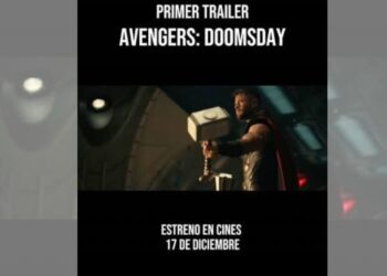 Escena del primer tráiler de Avengers: Doomsday, donde aparecen varios héroes del Universo Cinematográfico de Marvel rumbo al enfrentamiento contra Doctor Doom, interpretado por Robert Downey Jr.