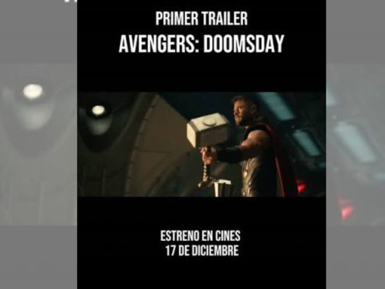 Escena del primer tráiler de Avengers: Doomsday, donde aparecen varios héroes del Universo Cinematográfico de Marvel rumbo al enfrentamiento contra Doctor Doom, interpretado por Robert Downey Jr.