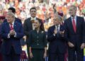 Donald Trump, Claudia Sheinbaum, Mark Carney y el rey Felipe VI de España. AMEXI Foto Claudia Sheinbaum