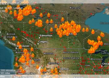 Estados Unidos y Canadá sufren este viernes, en conjunto, 965 incendios forestales.