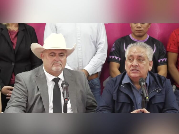 Julián Lebarón y Guadalupe Acosta Naranjo, líder nacional de Somos México. AMEXI Foto Captura de video