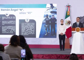 Omar García Harfuch detalla detenció del R1. AMEXI Foto Presidencia