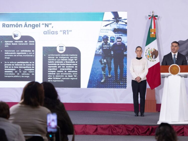 Omar García Harfuch detalla detenció del R1. AMEXI Foto Presidencia