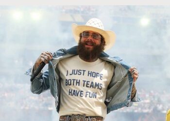 Post Malone canta durante la ceremonia de clausura del Mundial 2026 previo a la final entre España y Argentina