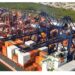 Contenedores en el Puerto de Manzanillo con aumento en movimiento de carga y récord de TEUs en México.