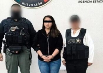 Stephanie Adriana “N” detenida en Chalco por asesinar a su pareja en Nuevo León. AMEXI Foto AEI de Nuevo León