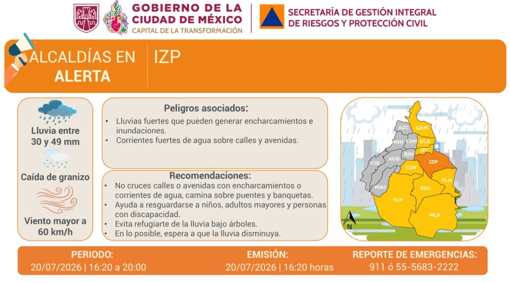 Recomendaciones para la población ante las lluvias