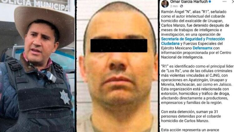 Harfuch confirma captura del R1, autor intelectual del homicidio de Carlos Manzo