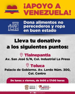 Los puntos de recepción se habilitaron en Toluca y Tlalnepantla.