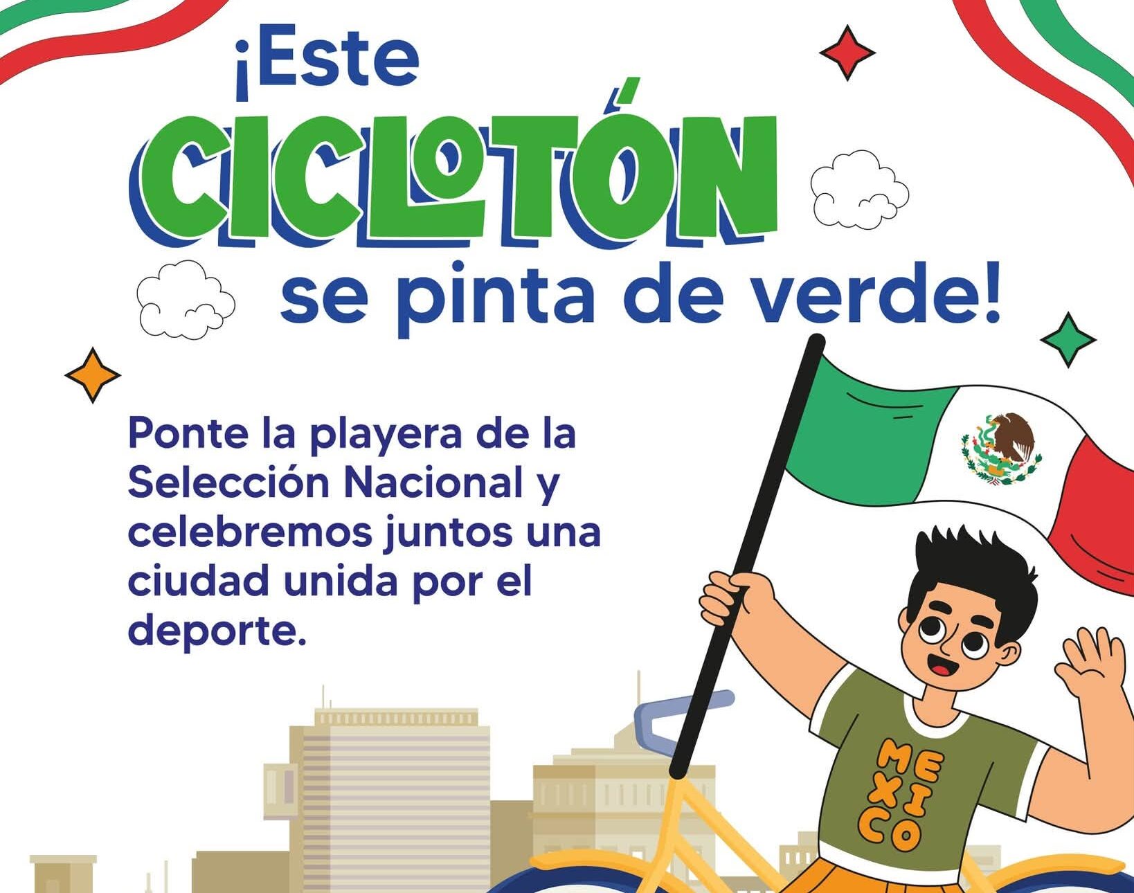Invitan a rodar con playera del Tri en el Ciclotón de julio