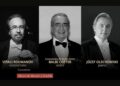 Los Concertistas de Bellas Artes Balbi Cotter, Vitali Roumanov y Józef Olechowski, quienes ofrecerán un concierto con obras de Mozart y Dvořák en el MUNAL.