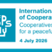 Este 4 de julio del 2026, se celebra el Día Internacional de las Cooperativas, bajo el lema "Cooperativas por un mundo de paz"