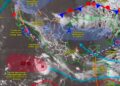 El SMN pronostica lluvias muy fuertes en 11 estados debido al monzón mexicano y mantiene bajo vigilancia una zona de baja presión con 90% de probabilidad de evolucionar a ciclón tropical frente al Pacífico central. | AMEXI/FOTO: smn.gob.mx