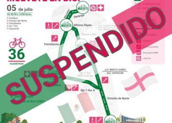 Muévete en Bici suspendido