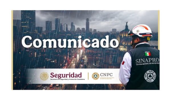 En un comunicado, la SSPC precisa que con base en datos de la Conagua se plantea una estrategia con el fin de proteger a la población y atender cualquier emergencia con rapidez. AMEXI/FOTO/ SSPC
