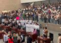 trabajadores sindicalizados suspenden sesión del congreso