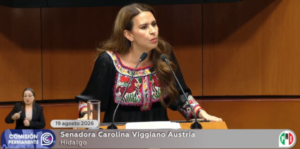 La senadora priista Carolina Viggiano pidió dar lectura al artículo 98 constitucional