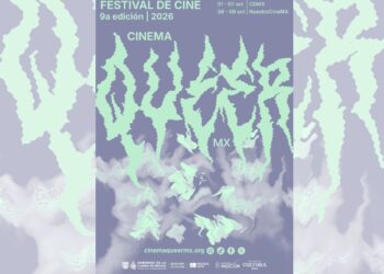  Imagen de la identidad gráfica de Cinema Queer México 2026, creada por la diseñadora Emilia López para representar la transformación y las identidades queer.