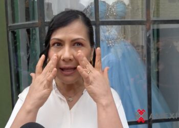 Samia durante un encuentro con medios en el que habló sobre el éxito de Contrato de Corazones y su segunda temporada.